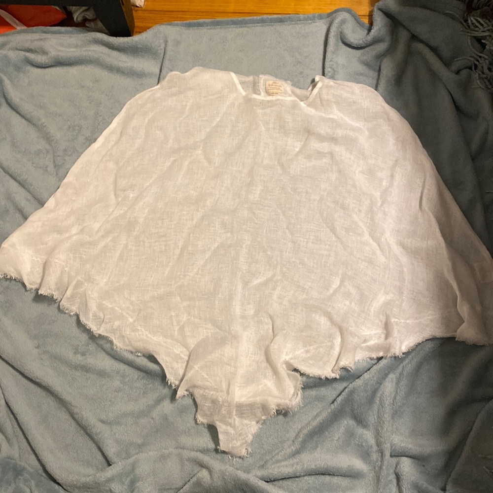 White Linen Poncho